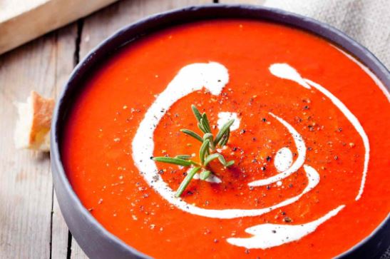 Try hot and tasty tomato soup for breakfast