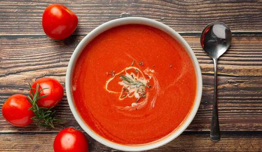 Try hot and tasty tomato soup for breakfast
